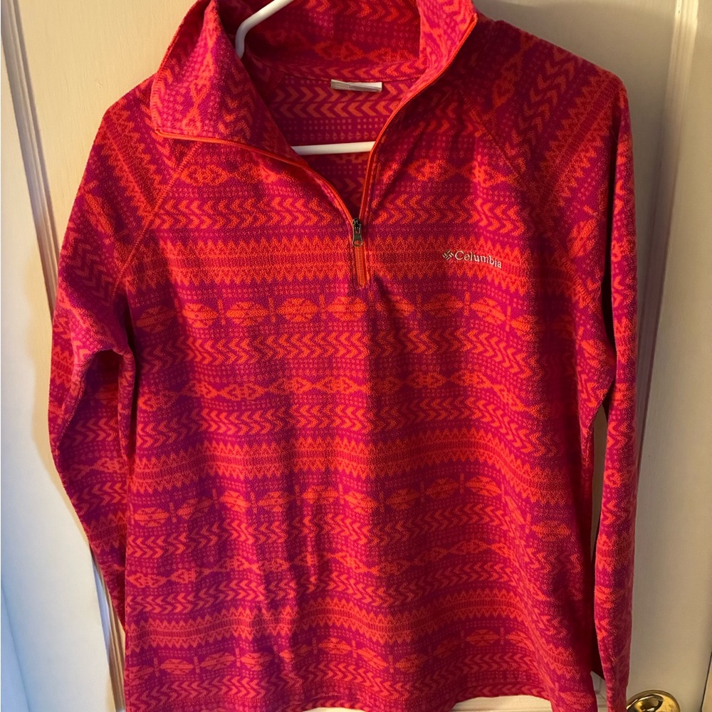 Columbia Vibrant Pink Patterned Half-Zip
